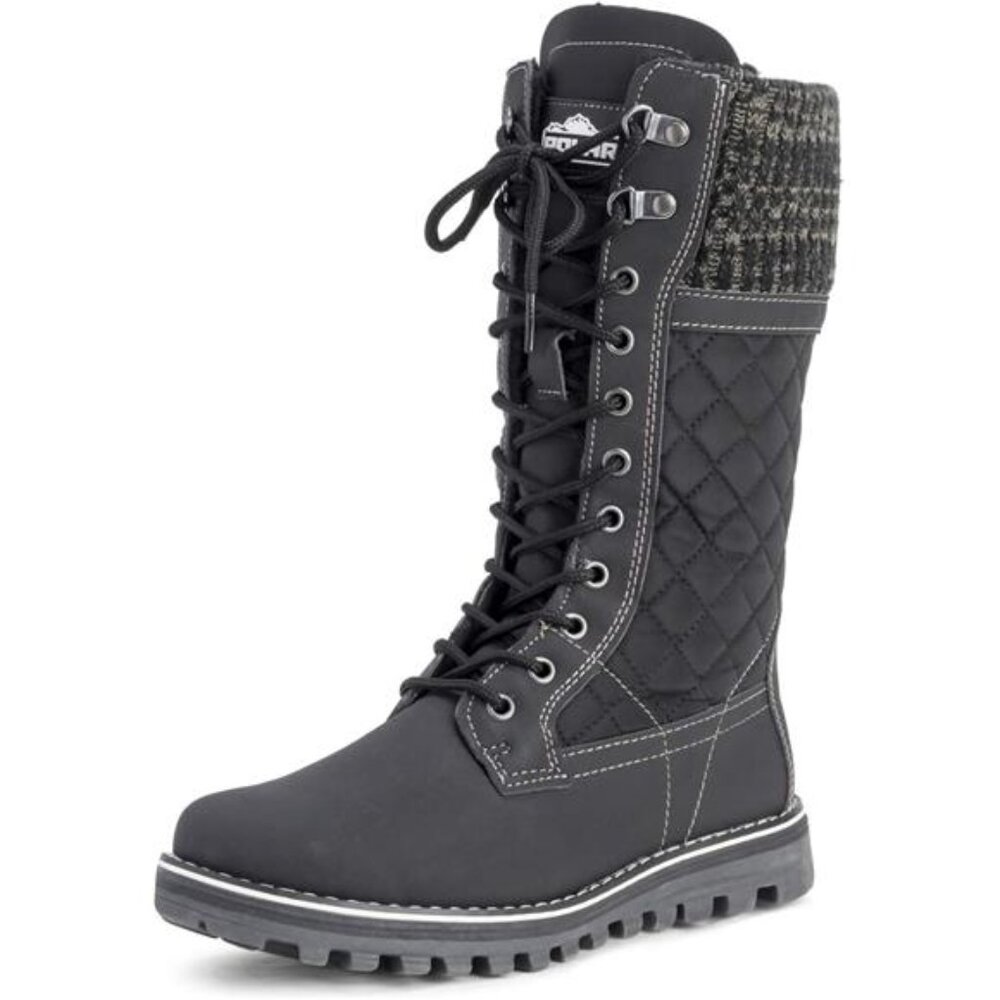 Womens Faux Fur Warm Thermal Waterproof Outdoor Walking Snow Winter Calf Boots